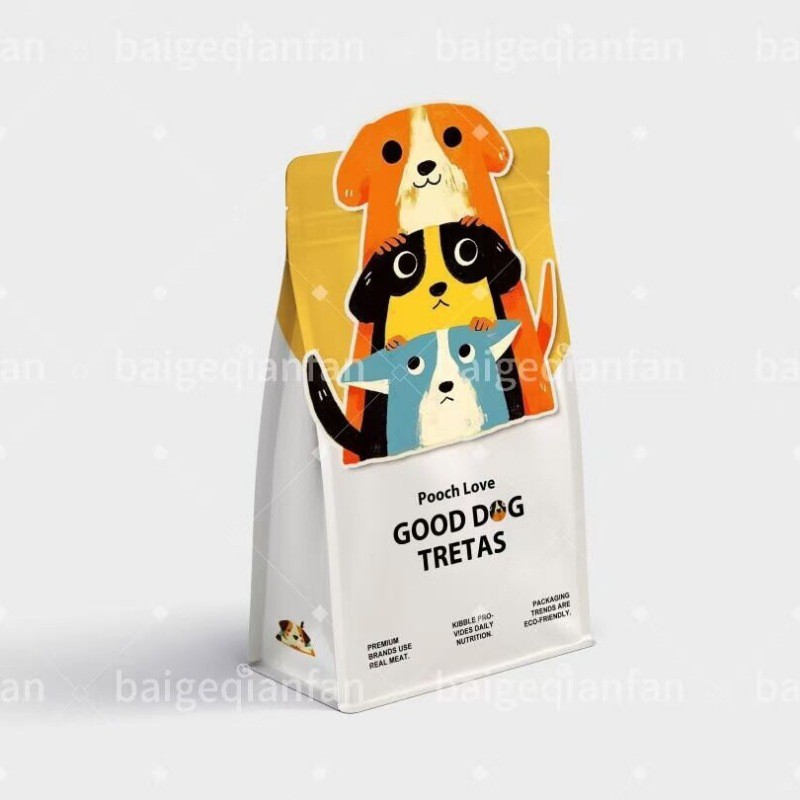 Custom Printed Plastic Zipper Flat Bottom Gusset Bag Dog Food Package Pet Food Bag