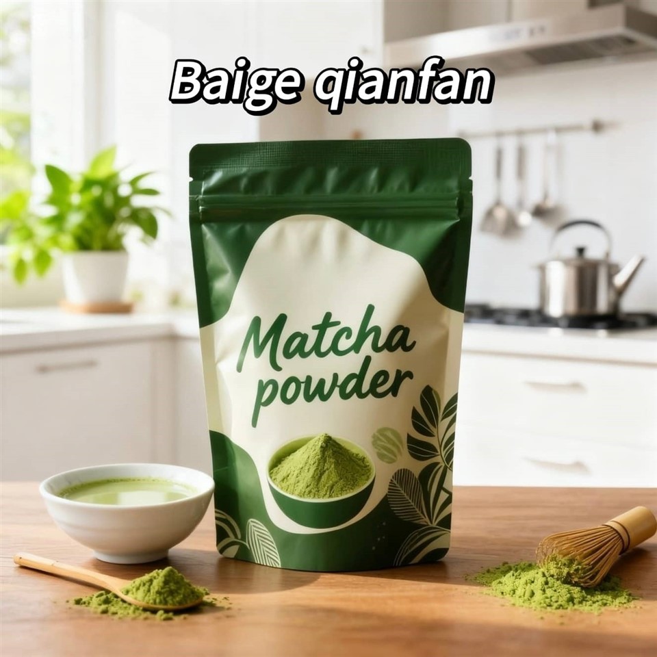 Matcha Powder Stand Up Zipper Packaging Bag factory