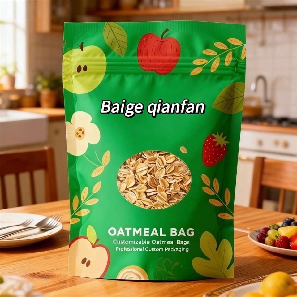 Oatmeal Stand-up Zipper Bags factory